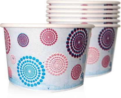 Raghuvir Disposable Pack of 100 Paper Paper Ice Cream Cup (100 ml) Use And Throw (Pack of 100)
