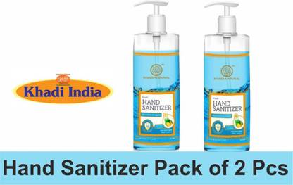 KHADI NATURAL  Aloe Vera & Lemon 70% AlcohoL (PACK OF 2) Hand Sanitizer Pump Dispenser