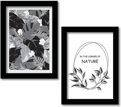 Nature Quotes Wall Paintings - Framed Wall Posters - Framed Painting / Hangings (11x14 Inch) Set of 2 Paper Print