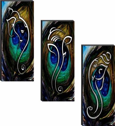 saf Ganesha UV Textured 6MM MDF Digital Reprint 18 inch x 15 inch Painting