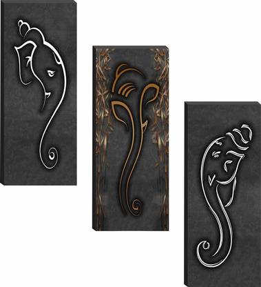 saf Ganesha UV Textured 6MM MDF Digital Reprint 18 inch x 15 inch Painting
