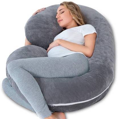 AMRIT FINISHING PREGNANCY PILLOW Microfibre Solid Sleeping Pillow Pack of 1