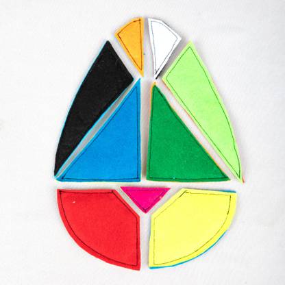 Reboot-U Cotton Egg Fabric Tangram Puzzle Multi-Color (Multi-Color, 9 Pieces)