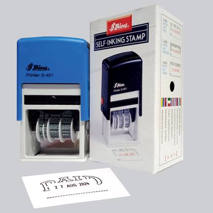 SHINY PAID Date Stamp Signature place Self-Inking