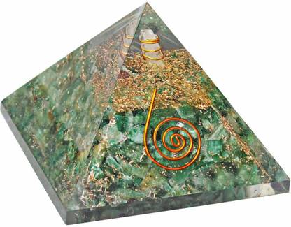 Shubhanjali Crystal Green Jade Orgone Pyramid for Vastu Correction,Meditation(Green) Decorative Showpiece  -  5 cm
