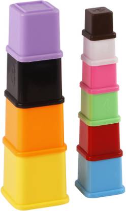 GENIUS GEMS STACKING CUBES FOR TODDLERS.STACK & NEST(10 DIFFERENT SIZED CUBES)