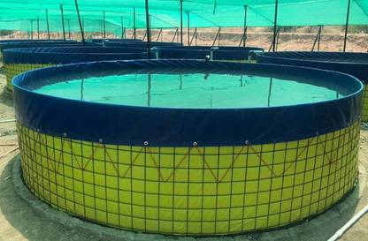 Mipatex 650 GSM PVC Biofloc Fish Tank 2m 4000ltr Round Tarpaulin Sheet Aquaculture Farming Tent - For Fish and Shrimp Farming, is made up of High Strength PVC Material, Leakage Proof, Lasts long