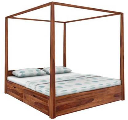 Storage Solid Wood King Drawer Bed, King Size Four Poster Bed With Storage