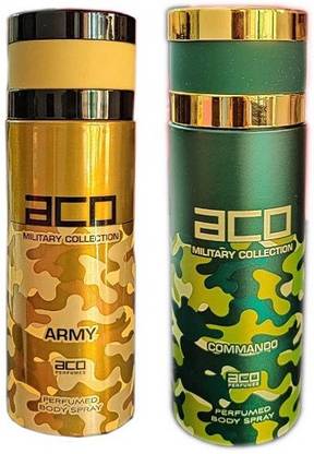 aco PERFUMES ARMY and COMMANDO Perfume Body Spray 200ML Deodorant Spray  -  For Men & Women