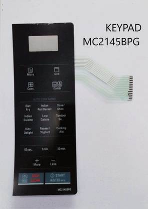Samyra Microwave Oven Membrane Keypad Compatible/Replaceable with Microwave Model No - MC2145BPG Black Electronic Components Electronic Hobby Kit