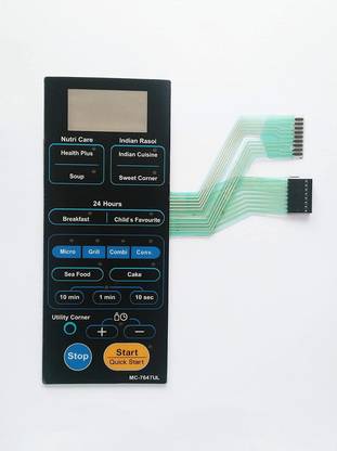 Samyra Microwave Oven Membrane Keypad Compatible/Replaceable with Microwave Model No - MC7647UL Electronic Components Electronic Hobby Kit