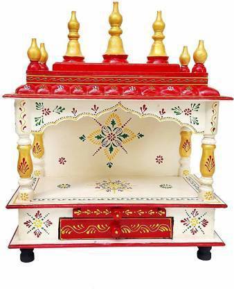 kamdhenu art and craft Mandir Wooden Temple for Home Pooja, Arti Temple for Home and Office Solid Wood Home Temple