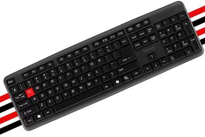 QUANTUM QHMPL7412 Wired USB Standard Multi-device Keyboard Compatible with Desktop, Laptop, Mac