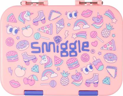 Smiggle Life Small Happy Bento Lunchbox | Pink 4 Containers Lunch Box