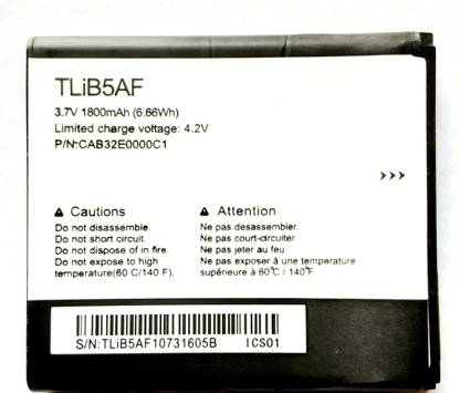Full Life Mobile Battery For  Alcatel ONETOUCH TCL S800, One Touch 997D, OT-997D, smart OT-5035 X'POP C5 5036D ( TLIB5AF )