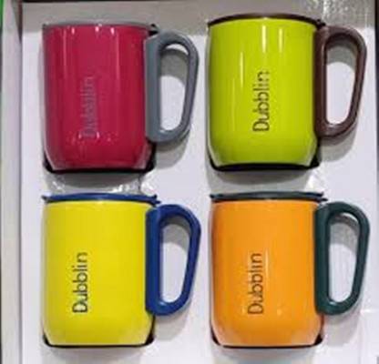 DUBBLIN MUG, Coffees, 220 ml Set of 4 Stainless Steel Coffee Mug