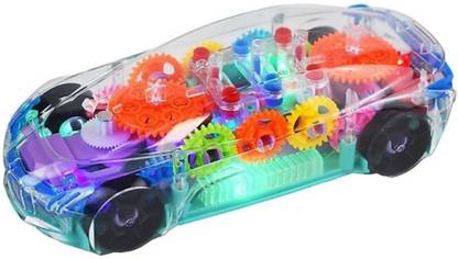 Stylin 3D Transparent Concept Car With Sensor,Light,Music,360 Degree Rotation, Gear Simulation Mechanical Function