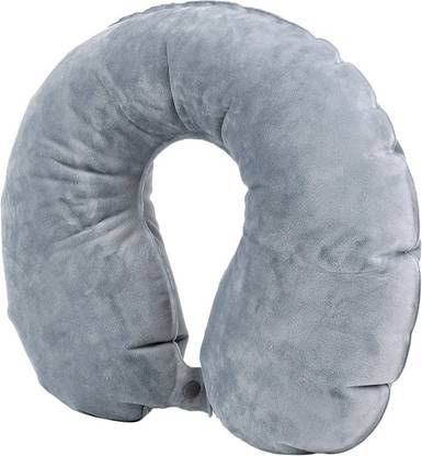 MINISO Simple Inflatable U-shaped Pillow (Grey)- Ideal for travelling, napping and resting, portable Neck Pillow