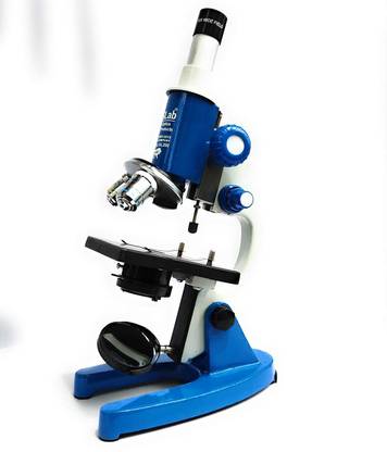 glab Compound Student Microscope Blue and White with LED LAPM ISO Certified Objective Microscope Lens