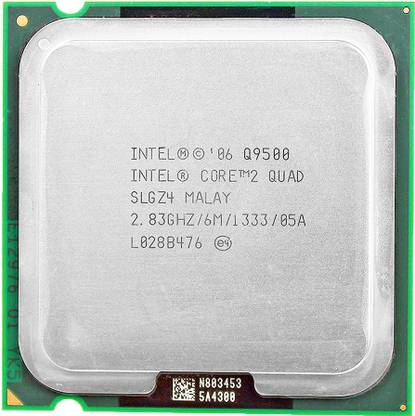 Intel Quad core Q9500 2.83 GHz Upto 2.83 GHz LGA 775 Socket 4 Cores 4 Threads 6 MB Smart Cache Desktop Processor