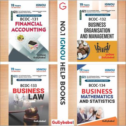 Gullybaba IGNOU BCOMG (New CBCS) BCOC-131, BCOC-132, BCOC-133 And BCOC-134 In English Medium, First Year Combo Of Ignou Help Books |Sample Papers | Exam Notes Based On Latest Syllabus