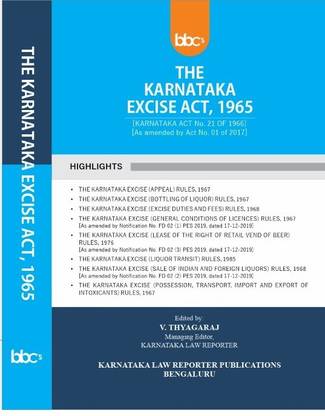 Karnataka Excise Act, 1965 In English With Rules