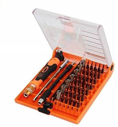 JAKEMY 45-in-1 interchangeable Professional S2 Precision Screwdriver Tool Set with Handle, Extension Bar, Soft Extension Bar, 7 Sockets and 35 S-2 Steel Bits, for Cellphone Computer Repair - JM-8116 Precision Screwdriver Set