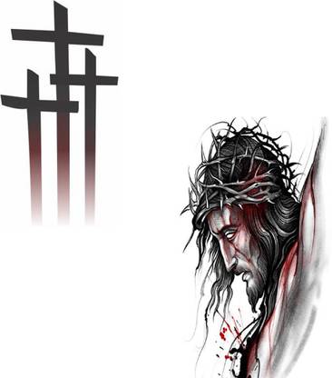 Ordershock Jesus with God of Cross Combo Waterproof Temporary Body Tattoo