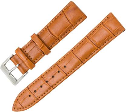 HOURSTAR 18MM TAN Genuine Leather Watch Bands / Leather Watch Strap for Men and Women 18 mm Genuine Leather Watch Strap