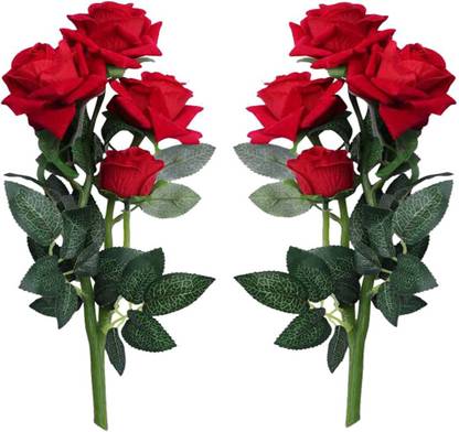 HUG ME Artificial Rose Flowers (Red) Red Rose Artificial Flower