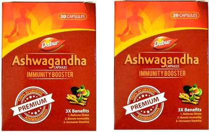Dabur Ashwagandha Capsules Immunity Booster PACK OF 2