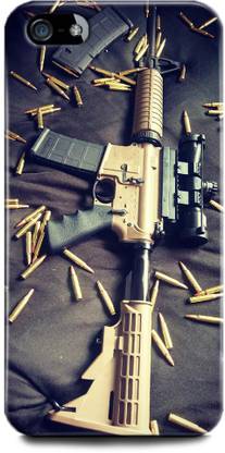 WallCraft Back Cover for Apple iPhone 5 AR-15, ARMY, AR-15 GUN, GUN BULLETS, MILITARY, RIFLE, ARMY