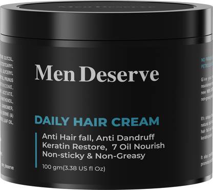 Men Deserve Daily Hair Cream (7 Oil Nourish) for Hair Fall Control, Dandruff Control, and Keratin Restore Hair Cream