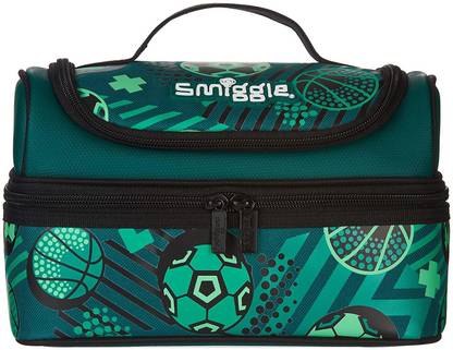 Smiggle Flow Double Decker Lunchbox | Football Print Lunch Bag