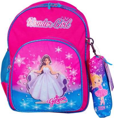 Indian Riders Baby wonder girl School Kids Bag - 16 Inches- Queen Pink School Bag Waterproof School Bag
