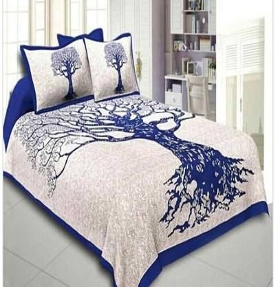 shree sd creation 170 TC Cotton Double Printed Flat Bedsheet