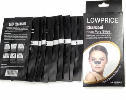 LOWPRICE Charcoal Nose pore Strips (Removes blackheads and unclogs the pores instantly