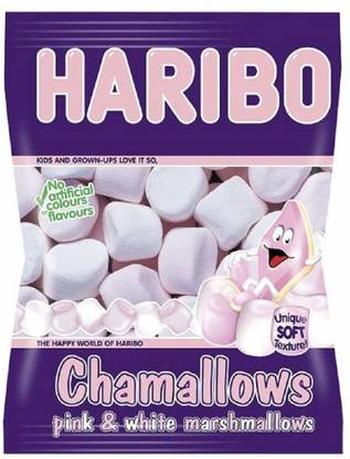 Haribo Chamallows Pink & White 140g Pack of 3 plain Marshmallow