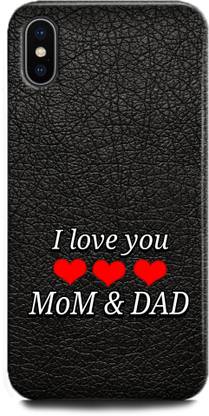 WallCraft Back Cover for Apple iPhone X MOTHER, MAA, FATHER, LIFE LINE, I LOVE MY MOM DAD