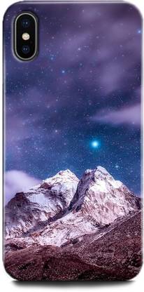 INDICRAFT Back Cover for Apple iPhone XS MOUNTAIN, SPACE, STARS, BLUE TEXTURE, SNOW