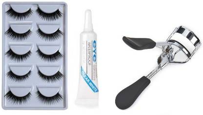 McAdams 5 Pair Of False Eyelashes With Glue And Eyelash Cruler