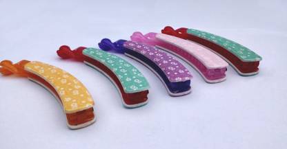tie & knot Multi Color Floral Banana Clip (Set Of 5) Banana Clip