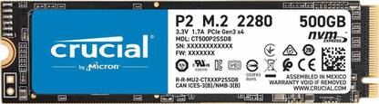Crucial P2 500 GB Laptop, Desktop Internal Solid State Drive (SSD) ((CT500P2SSD8) 3D NAND)