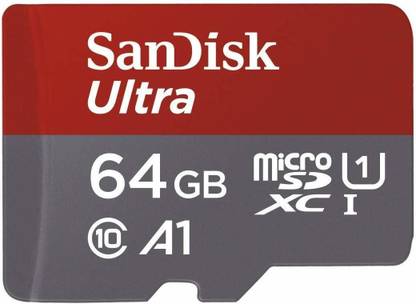 SanDisk 64 GB Memory Card Ultra 64 GB MicroSDXC Class 10 98 MB/s  Memory Card Compatible with Camera, Mobile, Tablet