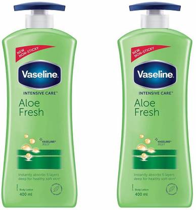 Vaseline Intensive Care Aloe Fresh Body Lotion 400 ML Pack of 2