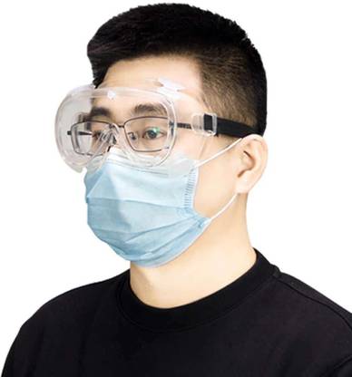 stupefying Safety Goggle With Elastic Band Protective soft Goggles with Anti Fogging | Made of Medical Grade PVC and Polycarbonate Laboratory  Safety Goggle