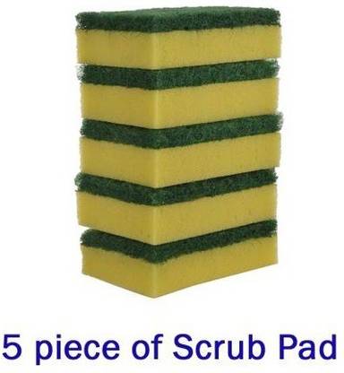BVM GROUP 5-Piece Polyester Multipurpose Scrub Sponge ,Non-Stick Cookware Cleans dishes, pots and pans Perfect for gentle Washing and Cleaning Scrub Sponge