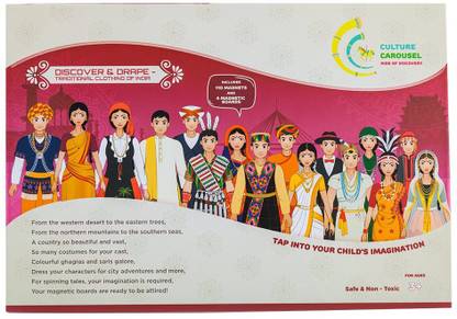 Culture Carousel 8 cm Traditional Clothing Of India Removable Sticker