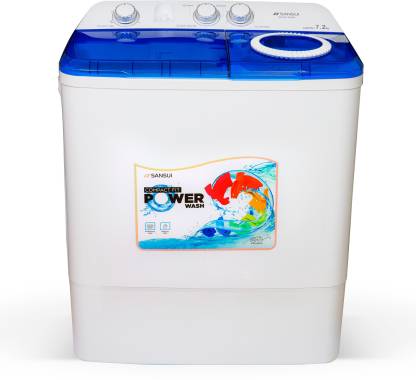 Sansui 7.2 kg Powerful Spin, Breeze Dryer Technology Semi Automatic Top Load Washing Machine Blue