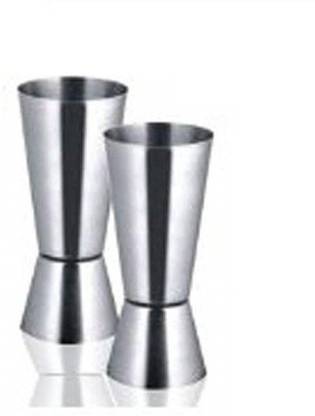 King International Stainless Steel Double Sided Cocktail Jigger, Peg Measure, Silver, 2 Piece 2 - Piece Bar Set